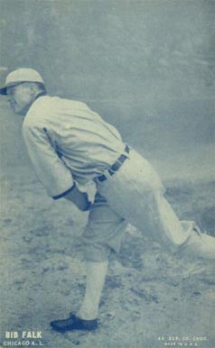 1928 Exhibits Blue Set 7 Bib Falk # Baseball Card