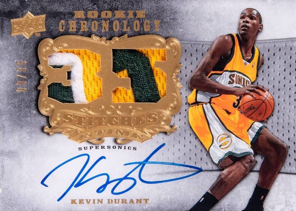 2007 Upper Deck Chronology Stitches in Time Kevin Durant #KD Basketball Card