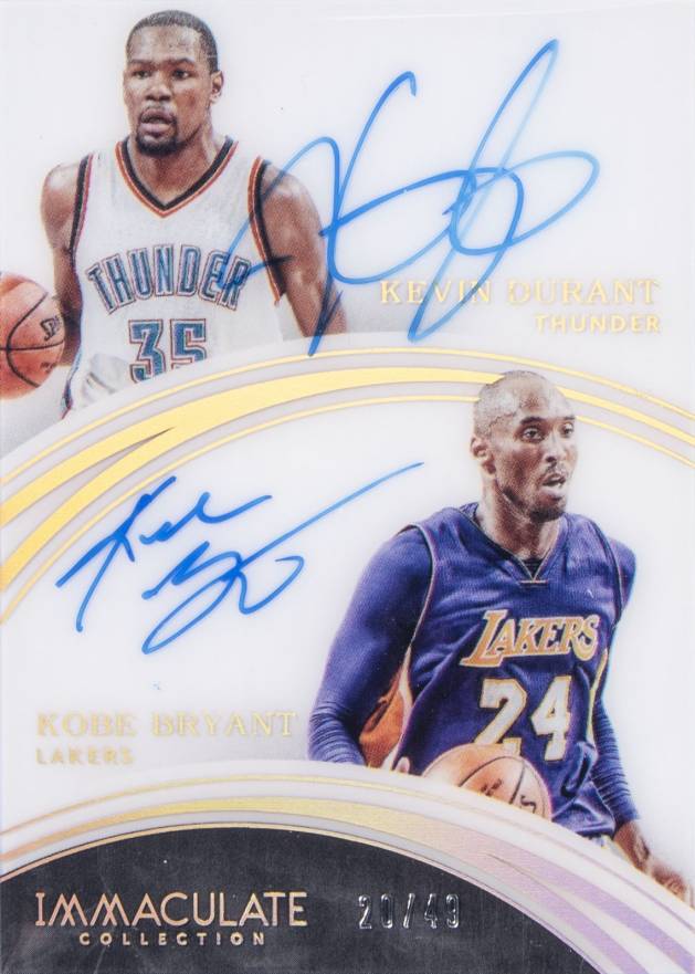 2015 Panini Immaculate Collection Dual Autographs Kevin Durant/Kobe Bryant #20 Basketball Card