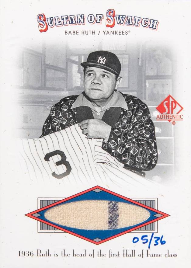 2001 SP Authentic Sultan of Swatch Jersey Babe Ruth #SOS20 Baseball Card