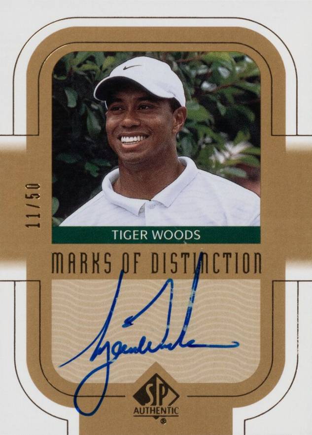 2003 SP Authentic Marks Of Distinction Tiger Woods #MD-TW Golf Card