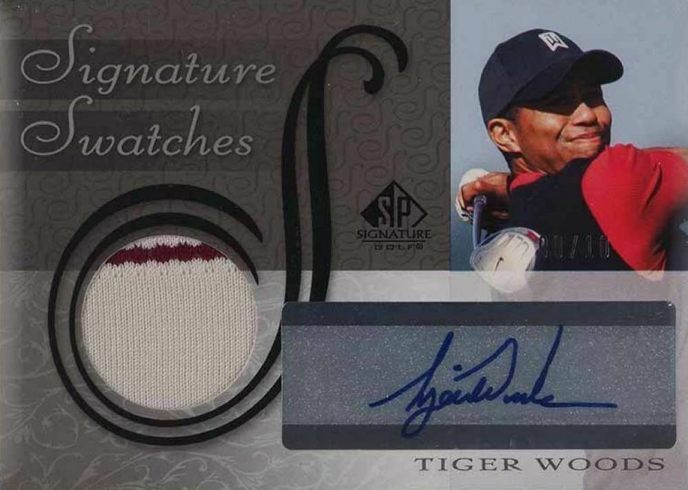 2005 SP Signature Signature Swatches Tiger Woods #SS-T3 Golf Card