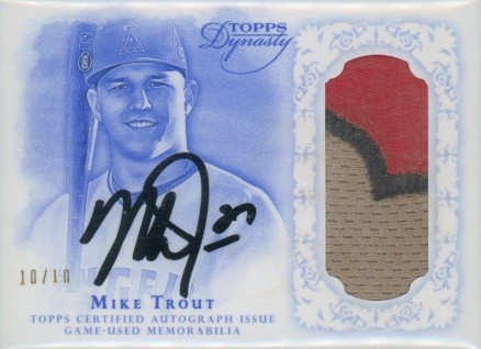 2015 Topps Dynasty Autograph Patch Mike Trout #APMTR7 Baseball Card
