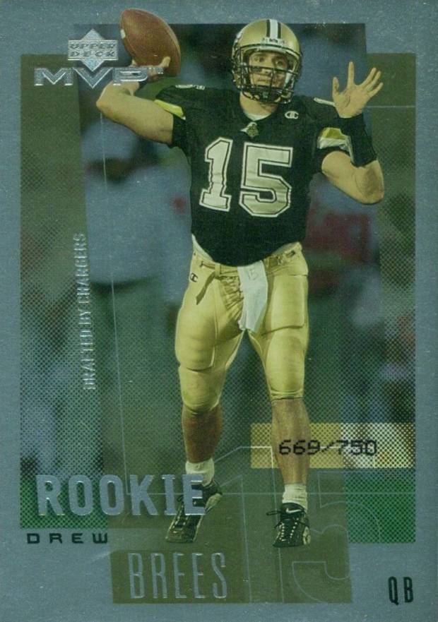 2001 Upper Deck Rookie F/X Drew Brees #263 Football Card