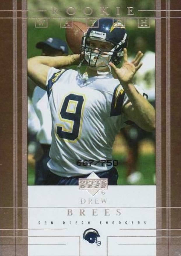 2001 Upper Deck Rookie F/X Drew Brees #263 Football Card