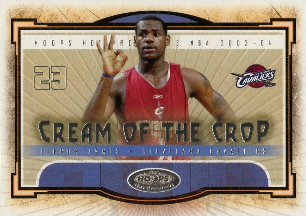 2003 Hoops Hot Prospect Cream of the Crop LeBron James #1 Basketball Card