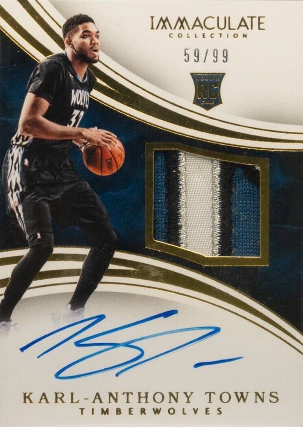 2015 Panini Immaculate Collection Karl-Anthony Towns #101 Basketball Card