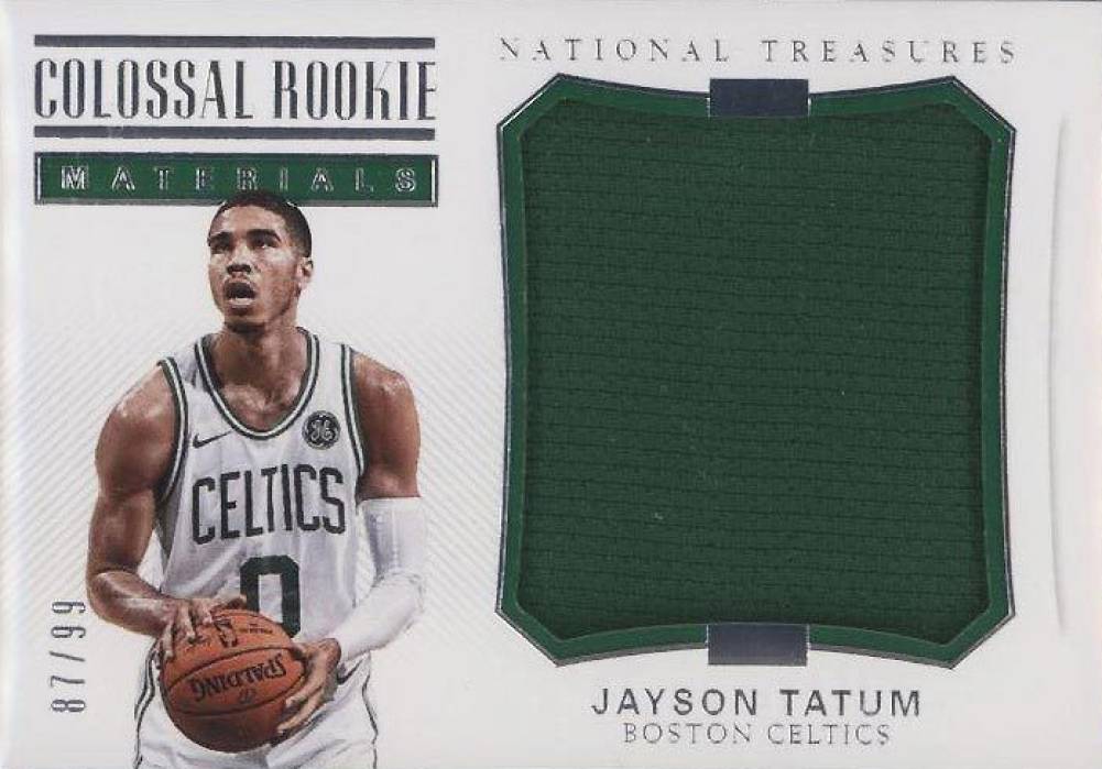 2017 National Treasures Colossal Rookie Materials Jayson Tatum #CRM26 Basketball Card