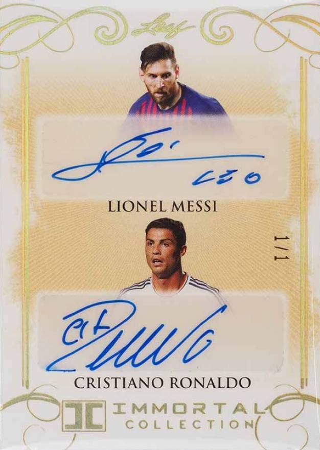 2018 Leaf Soccer Immortal Collection Dual Autographs Cristiano Ronaldo/Lionel Messi #DA-10 Soccer Card