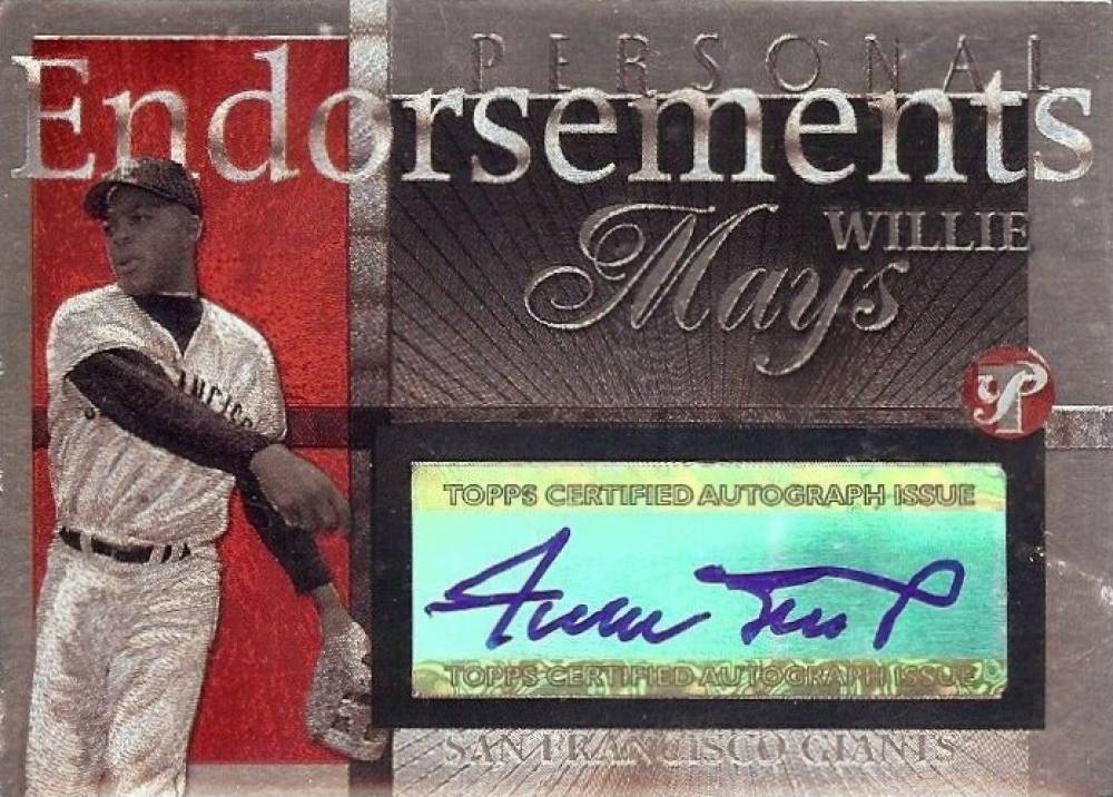 2004 Topps Pristine Personal Endorsements Willie Mays #WM Baseball Card