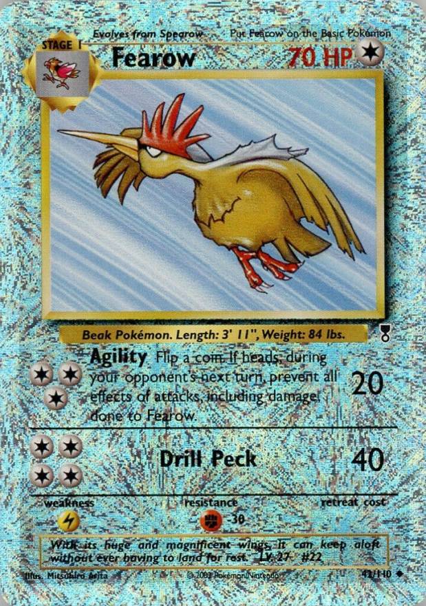 2002 Pokemon Legendary Collection  Fearow-Reverse Foil #42 TCG Card