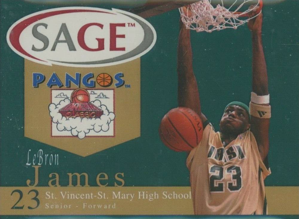 2002 SA-GE Pangos Hand Cut LeBron James #1 Basketball Card