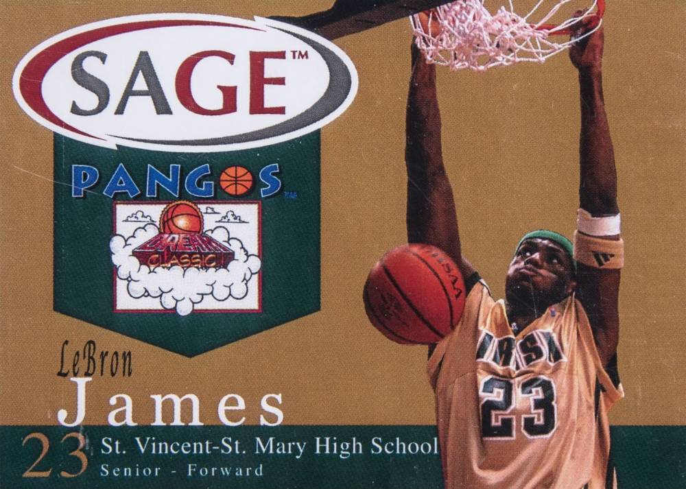 2002 SA-GE Pangos Hand Cut LeBron James #1 Basketball Card