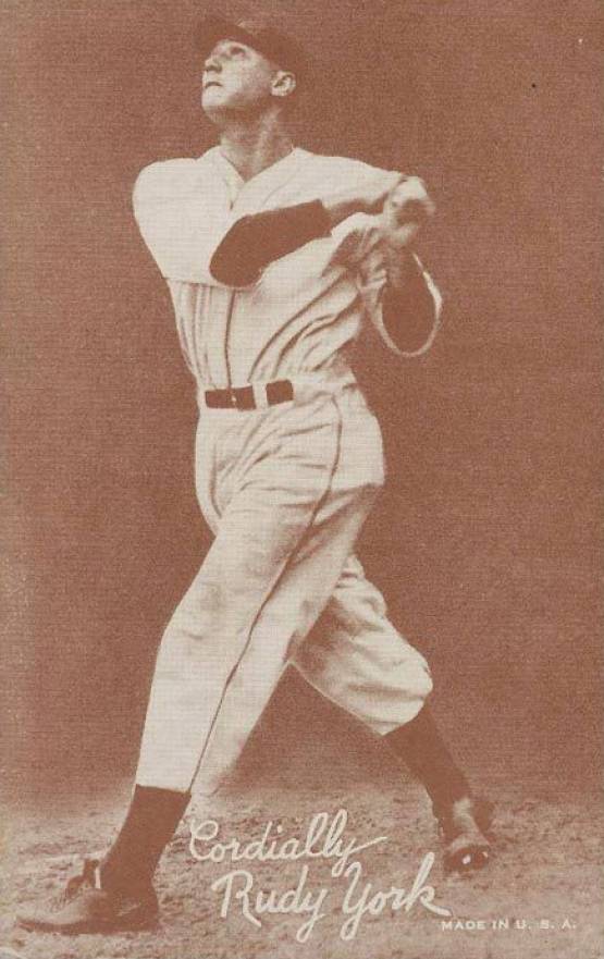 1939 Exhibits Salutation Rudy York # Baseball Card