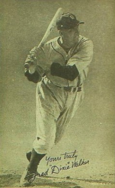 1939 Exhibits Salutation Fred "Dixie" Walker # Baseball Card