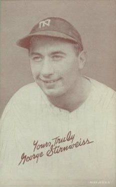 1939 Exhibits Salutation George Stirnweiss # Baseball Card