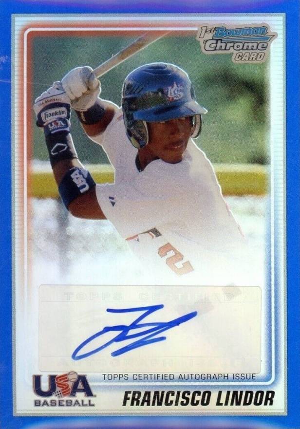 2010 Bowman Chrome 18U USA Baseball Autograph Francisco Lindor #USAFL Baseball Card