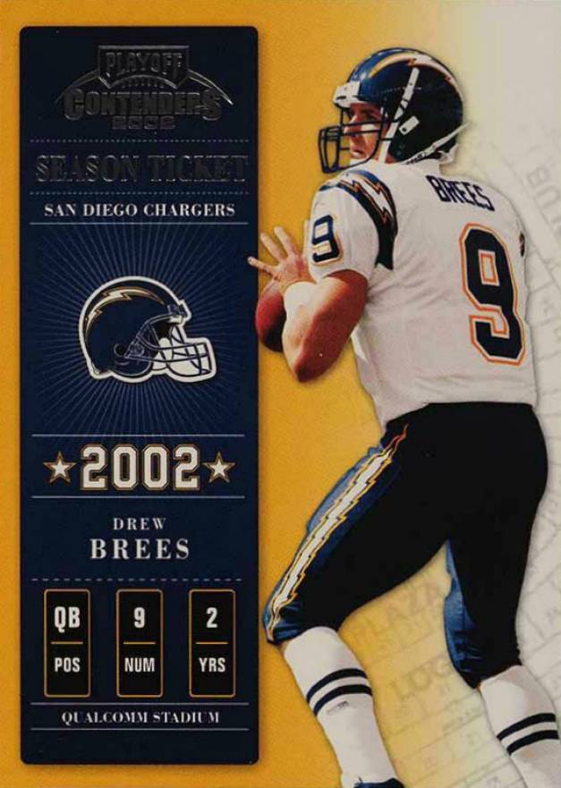2002 Playoff Contenders Drew Brees #50 Football Card