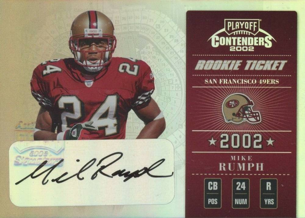 2002 Playoff Contenders Mike Rumph #156 Football Card