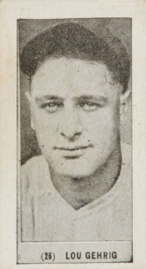 1928 Harrington's Ice Cream Lou Gehrig #26 Baseball Card