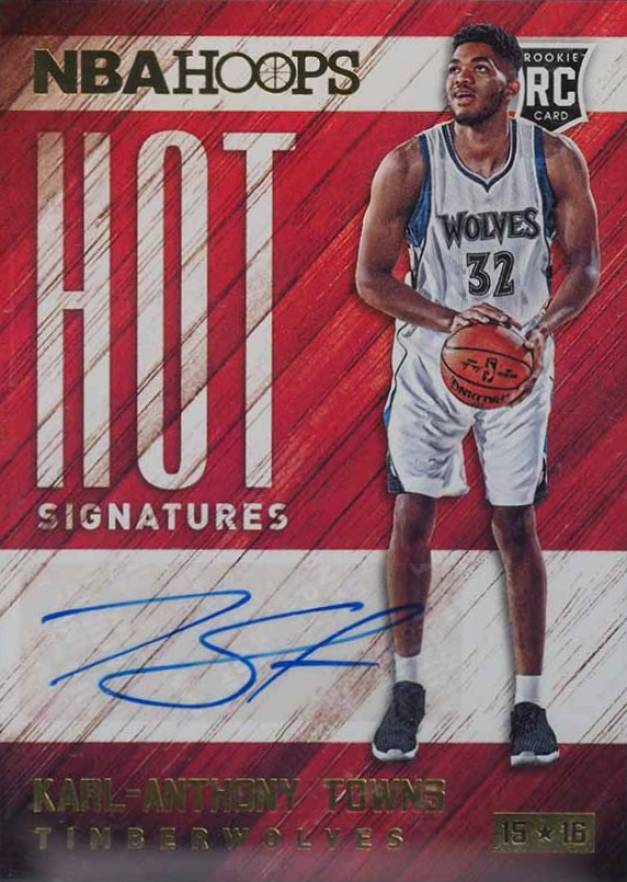 2015 Panini Hoops Hot Signatures Karl-Anthony Towns #HS-KAT Basketball Card