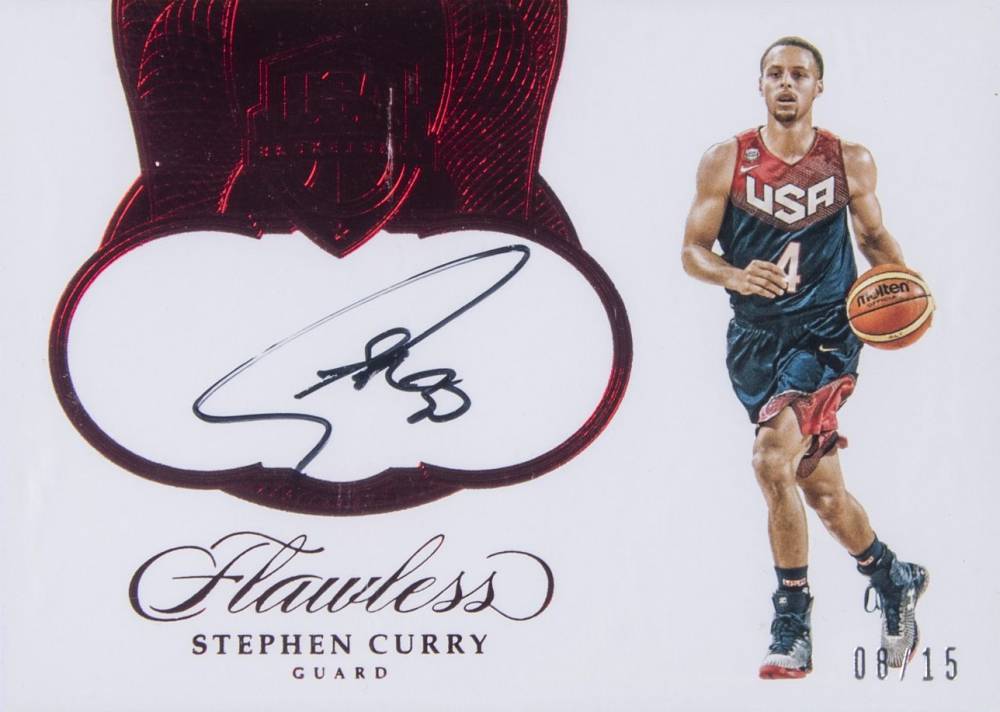 2016 Panini Flawless USA Basketball Signatures Stephen Curry #USASC Basketball Card