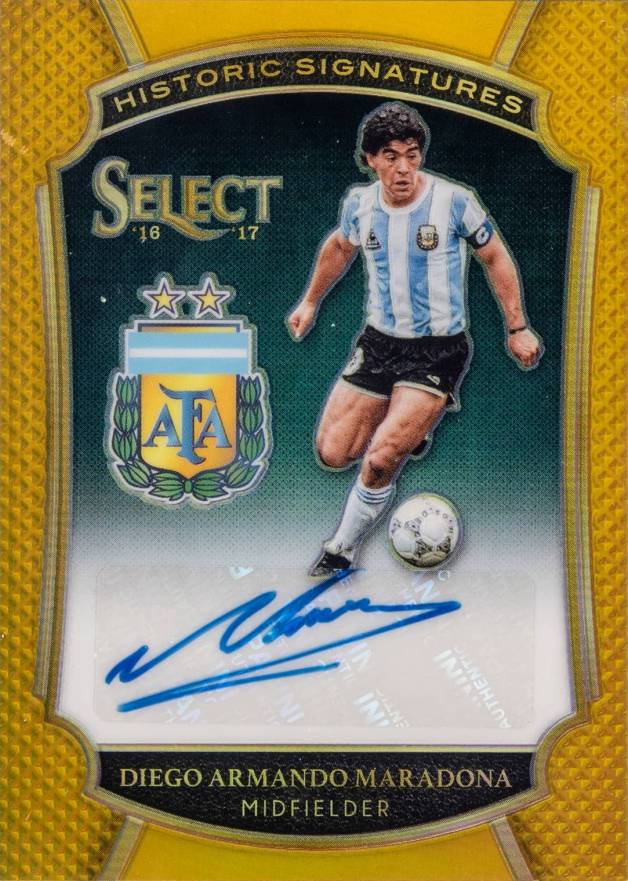 2016 Panini Select Historic Signatures Diego Maradona #HS-DM Soccer Card