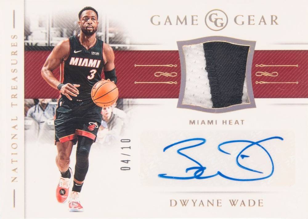 2018 Panini National Treasures Game Gear Jersey Autographs Dwyane Wade #DWD Basketball Card