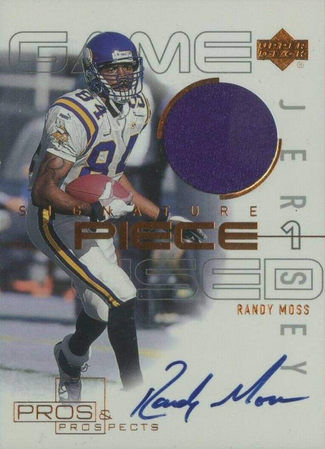 2000 Upper Deck Pros & Prospects Signature Piece 1 Randy Moss #SP-RM Football Card