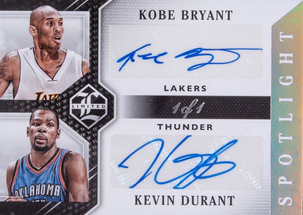 2015 Panini Limited Duos Signatures Kevin Durant/Kobe Bryant #SPK Basketball Card