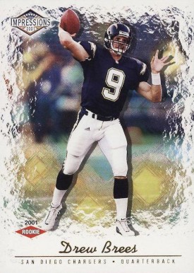 2001 Pacific Impressions  Drew Brees #202 Football Card