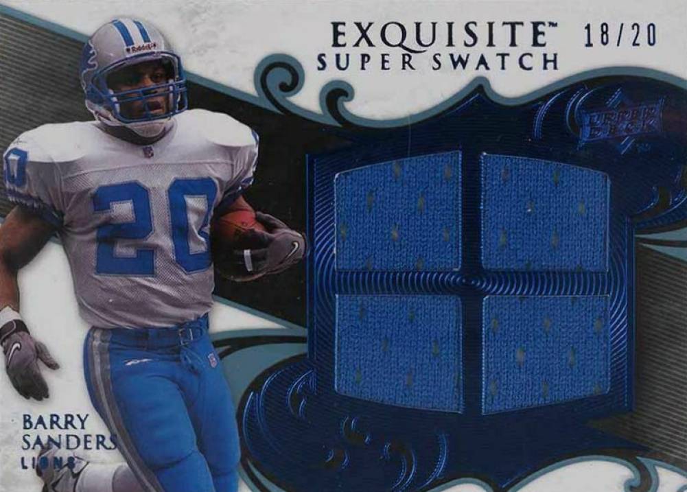 2008 Upper Deck Exquisite Collection Super Swatch  Barry Sanders #SS-BS Football Card