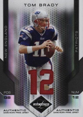 2007 Leaf Limited Threads Tom Brady #58 Football Card