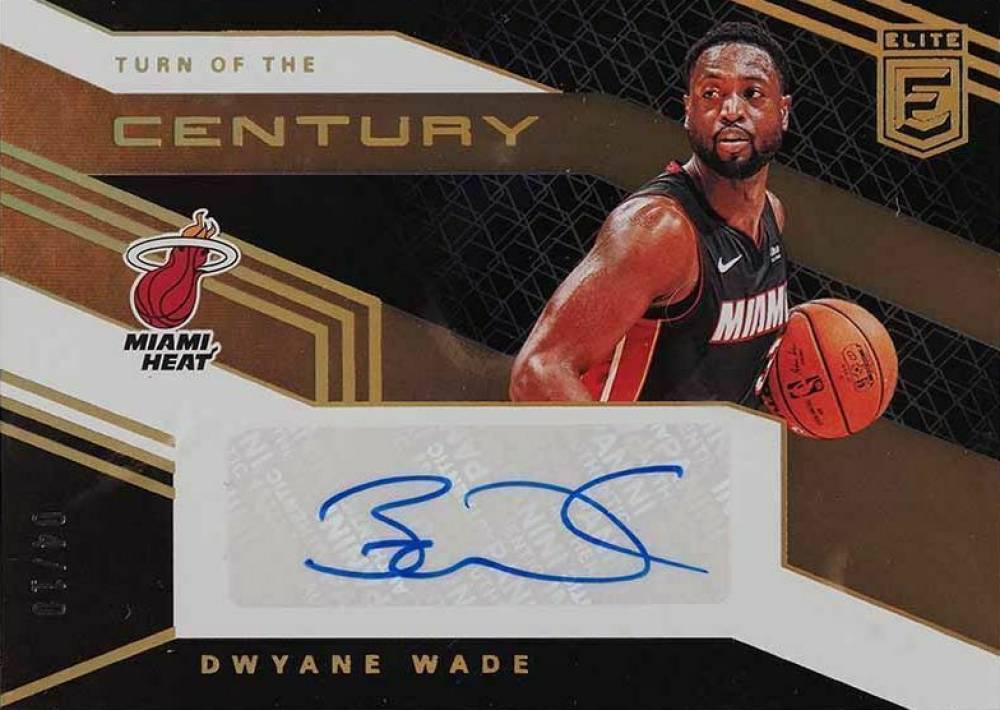2019 Panini Donruss Elite Turn of the Century Signatures Dwyane Wade #DWD Basketball Card