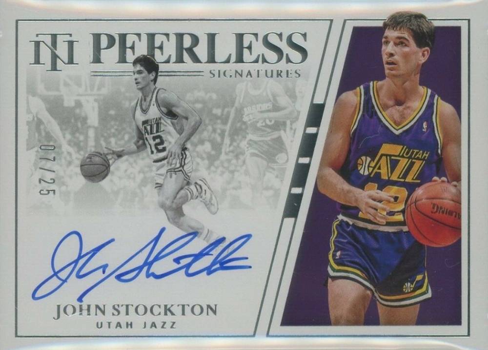 2019 Panini National Treasures Peerless Signatures John Stockton #PSJSK Basketball Card
