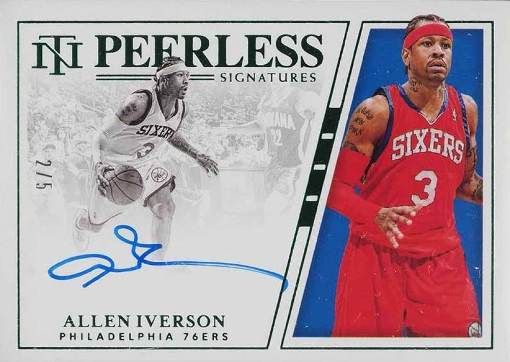 2019 Panini National Treasures Peerless Signatures Allen Iverson #PSAIV Basketball Card