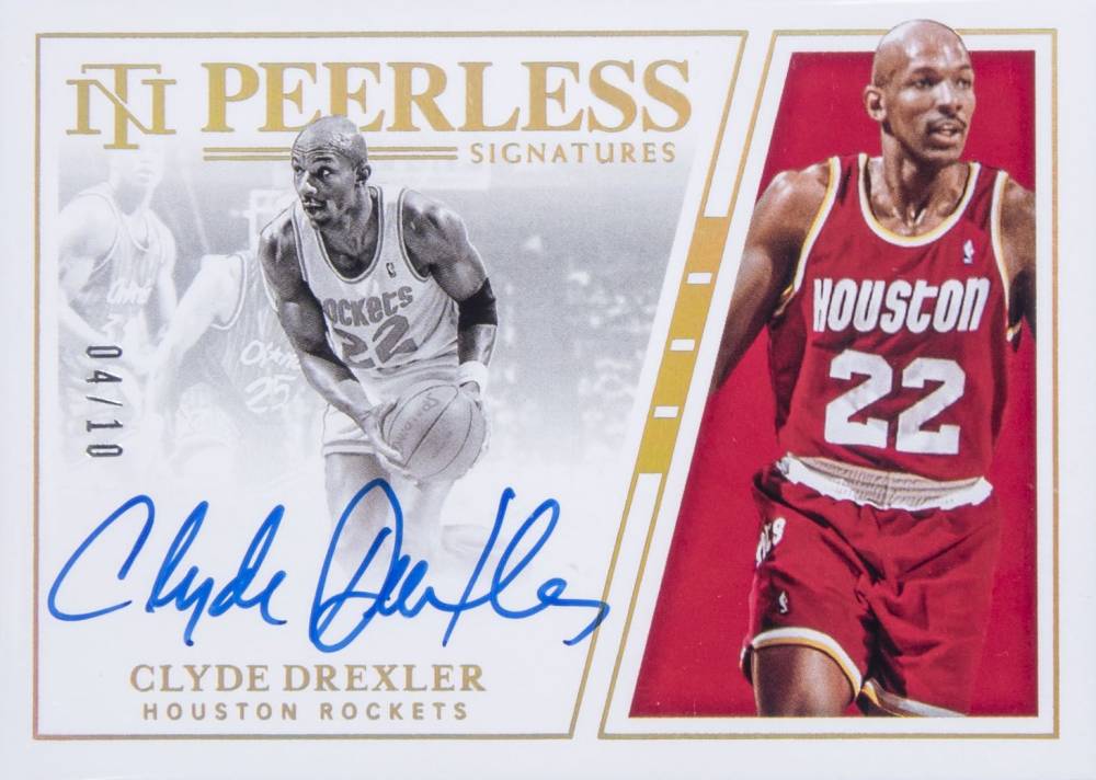 2019 Panini National Treasures Peerless Signatures Clyde Drexler #PSCDX Basketball Card