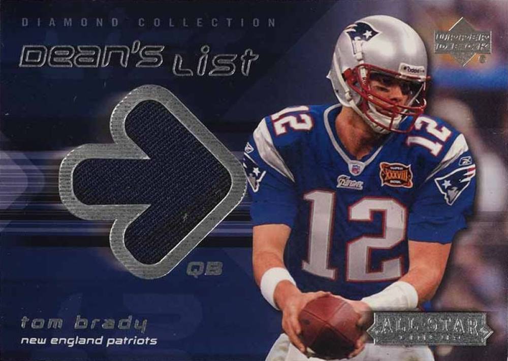 2004 Upper Deck Diamond Collection All-Star Lineup Dean's List Tom Brady #DL-TB Football Card
