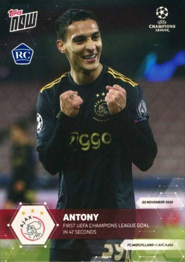 2020 Topps Now UEFA Champions League Antony #020 Soccer Card