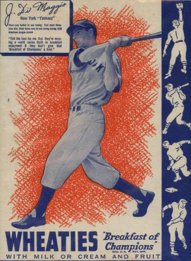 1937 Wheaties Series 8 Joe DiMaggio # Baseball Card