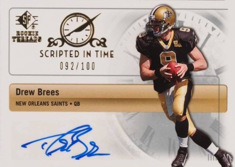 2007 SP Rookie Threads Scripted in Time Drew Brees #SITDR Football Card