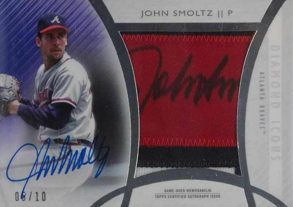 2017 Topps Diamond Icons Authenticated Jumbo Patch Autograph John Smoltz #JPAJS Baseball Card