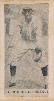 1928 Yuengling's Ice Cream Miguel L. Gonzales #34 Baseball Card