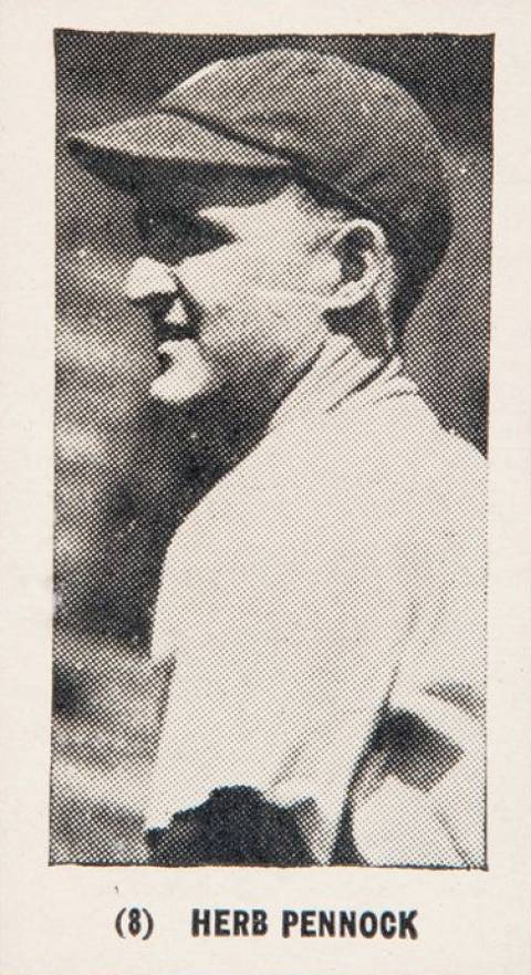 1928 Yuengling's Ice Cream Herb Pennock #8 Baseball Card
