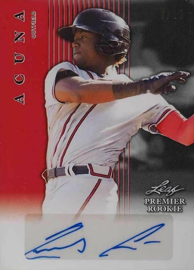 2018 Leaf Premier Rookie Autographs  Ronald Acuna #PR-RA1 Baseball Card