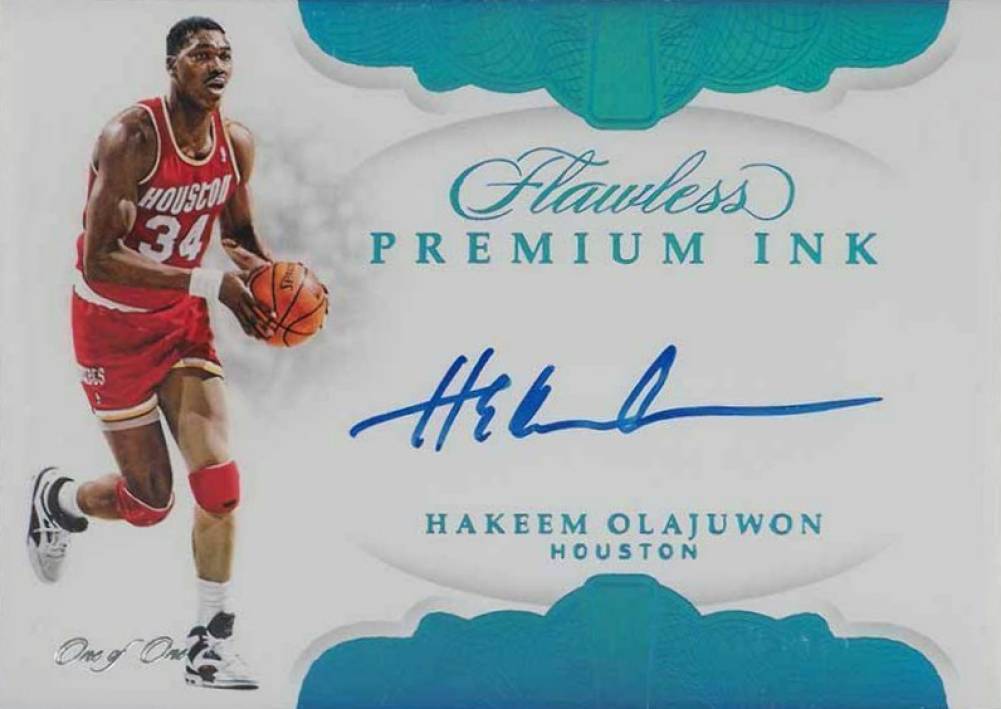 2018 Panini Flawless Premium Ink Hakeem Olajuwon #HOJ Basketball Card