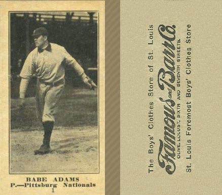 1916 Famous & Barr Co. Babe Adams #1 Baseball Card