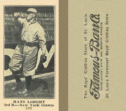 1916 Famous & Barr Co. Hans Lobert #102 Baseball Card
