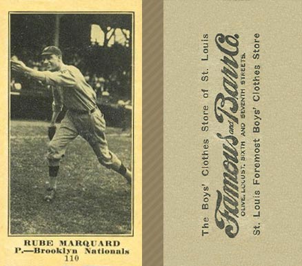 1916 Famous & Barr Co. Rube Marquard #110 Baseball Card