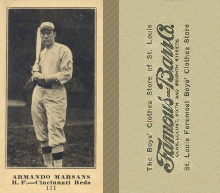 1916 Famous & Barr Co. Armando Marsans #111 Baseball Card
